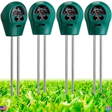 Sherr 4-Piece 3-in-1 Soil Moisture Meter Set - pH Tester & Moisture Monitor
