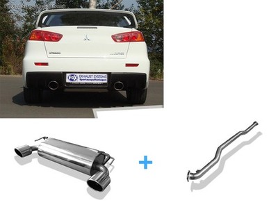 FOX Duplex Racing Exhaust System for Mitsubishi Lancer Evo 10 129x106mm Oval