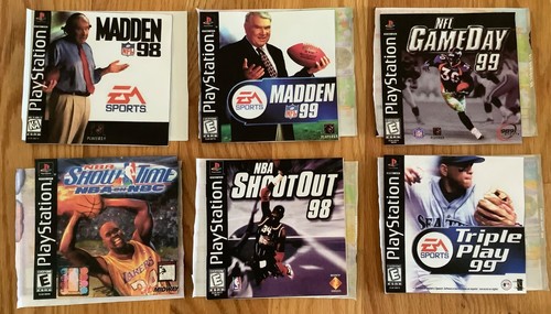Vintage Lot 6 Playstation Orig Artwk ONLY- sports theme- ftball, bball ,basball