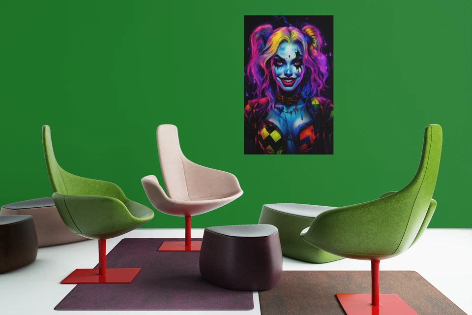 Calcomanía de vinilo de pared Harley Quinn póster gráfico impresión en lienzo adhesivo extraíble Foto 4 de 4