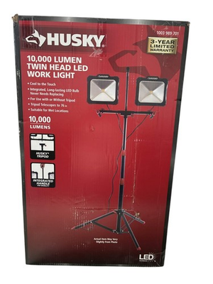 #ad Husky 10000 Lumen Twin Head LED Work Light 1003989701 $69.99