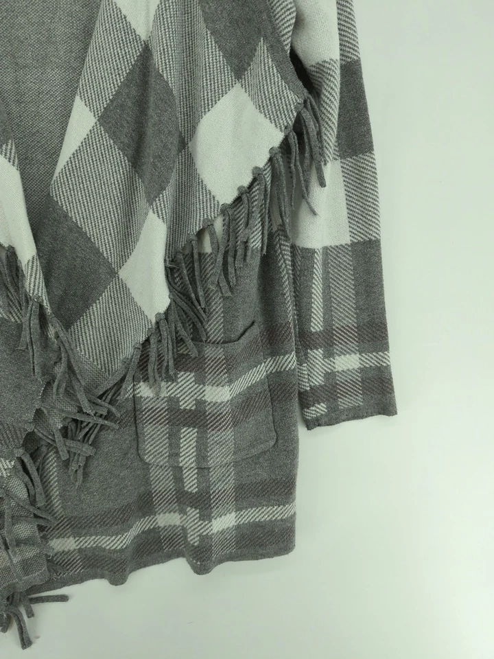 Cárdigan para mujer Isaac Mizrahi M gris algodón con nailon, rayón, viscosa Foto 4 de 4