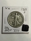 1921-D Walking Liberty Half Dollar 50C VG Key Date