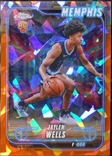 2024-25 Topps Chrome Sapphire - Orange Sapphire Basketball Jaylen Wells #185 NM