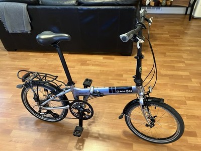 2018 Dahon Mariner D8 Folding Bike-Quicksilver-added QR to F & R wheels