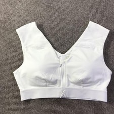 Tommie Copper Bra Womens Large White Copper Znergy Front Zip Support Sports Bra
