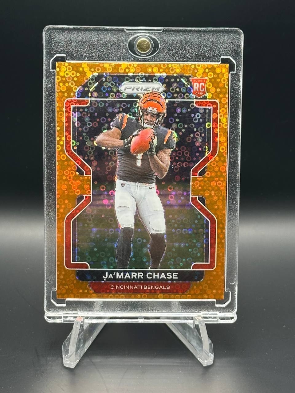 2021 Panini Prizm JA'MARR CHASE RC Orange Disco Prizm #337 Bengals