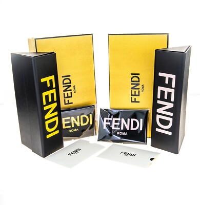 FENDI O'LOCK 40081 Black Fashion FF Crystal Lock Logo Unisex