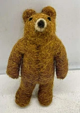 Primitive Folk Art Handmade Felted Wool Teddy Bear Ornaments