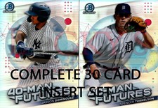 2021 Bowman Chrome Complete (30) Card Refractor Insert Set - 40-Man Futures