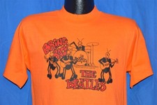 vintage 70s BRING BACK THE BEATLES DAVID PEEL ORANGE RECORDS ROCK 1976 t-shirt M