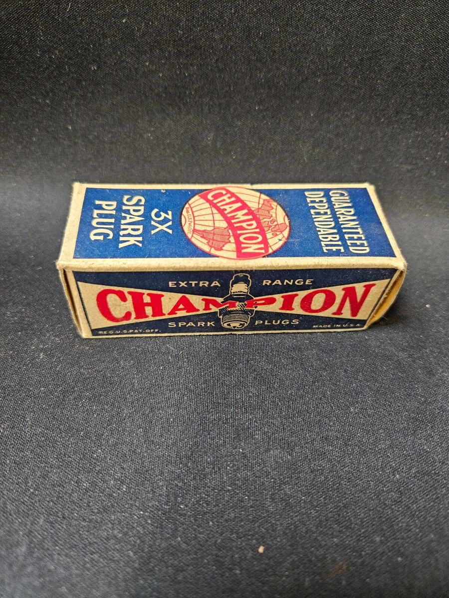 Vintage Champion 3X for Ford Model A & B Spark Plug Box. BOX ONLY