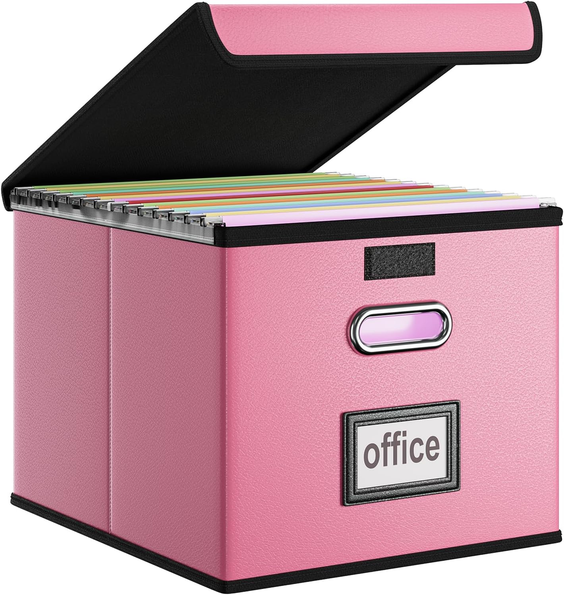 Huolewa File Organizer Box With Lid - Collapsible Storage Box For Letter/Legal Files, Office & Home Use