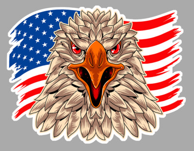 AUFKLEBER EAGLE EMBLEM ADLER AMERIKANISCHE FLAGGE USA AMERICAN USA FLAG AB112