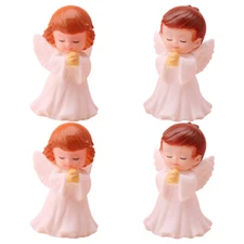 4PCS Angel Statues Figurines Decorative Angel Statue Little Praying Angel Statue