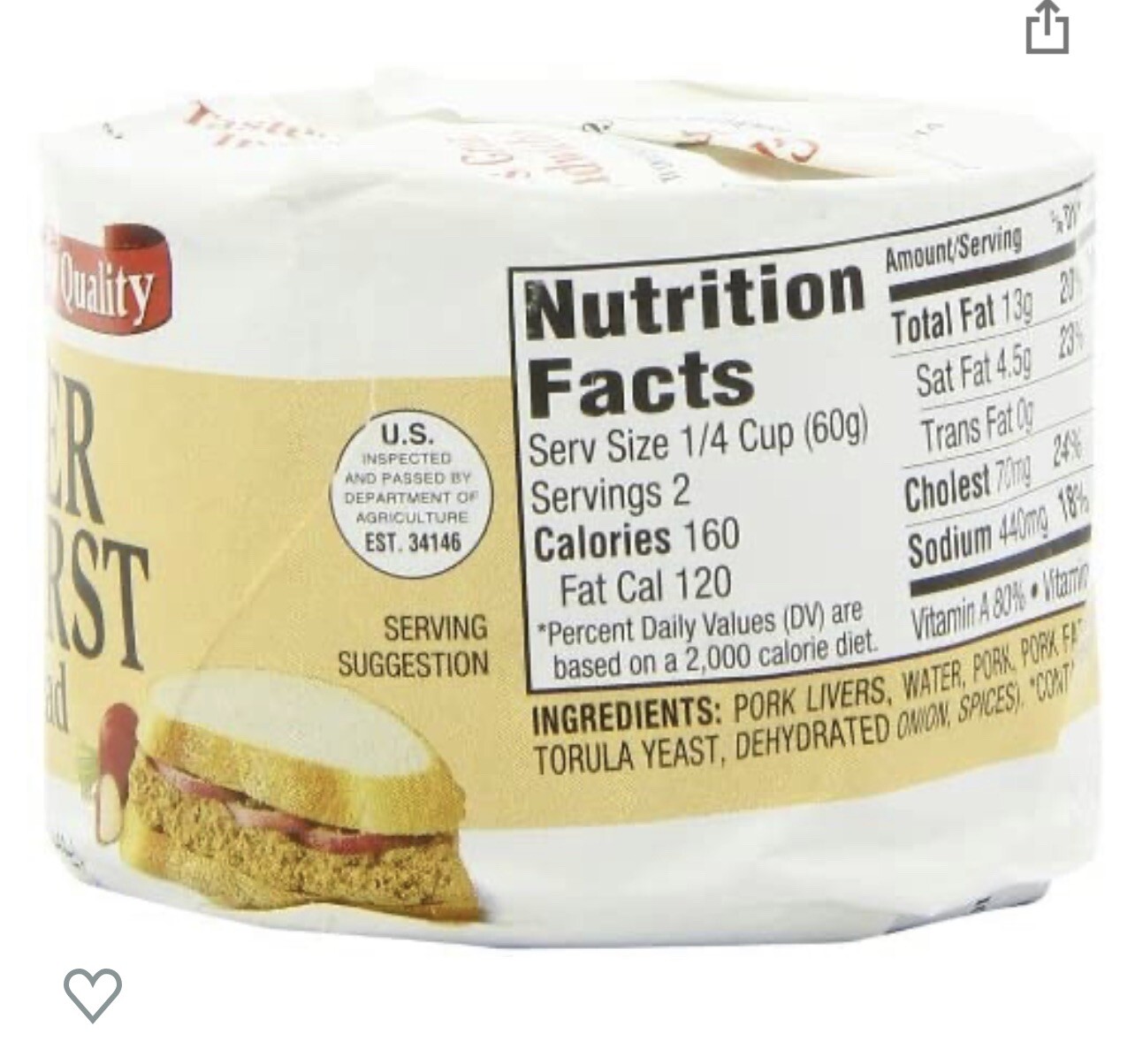 Underwood Liverwurst Spread 4.25 oz can Lot of 6. Great taste on