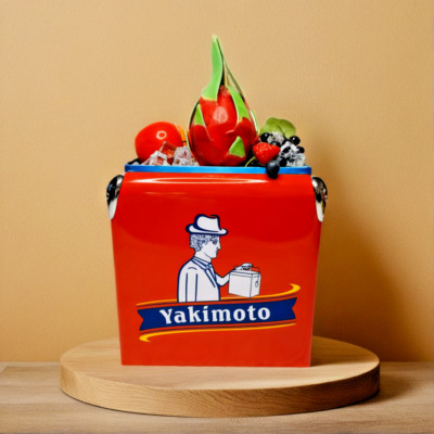 Yakimoto 14 Quarts Handheld Metal Cooler in Red,for Outdoor Picnic, Camping