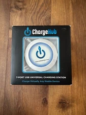 Chargehub 7 port usb universal charging station round white dc vehicle cable