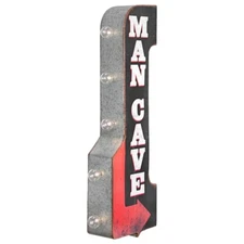 MANCAVE - Rustic Metal Double Sided - Battery Operated Sign