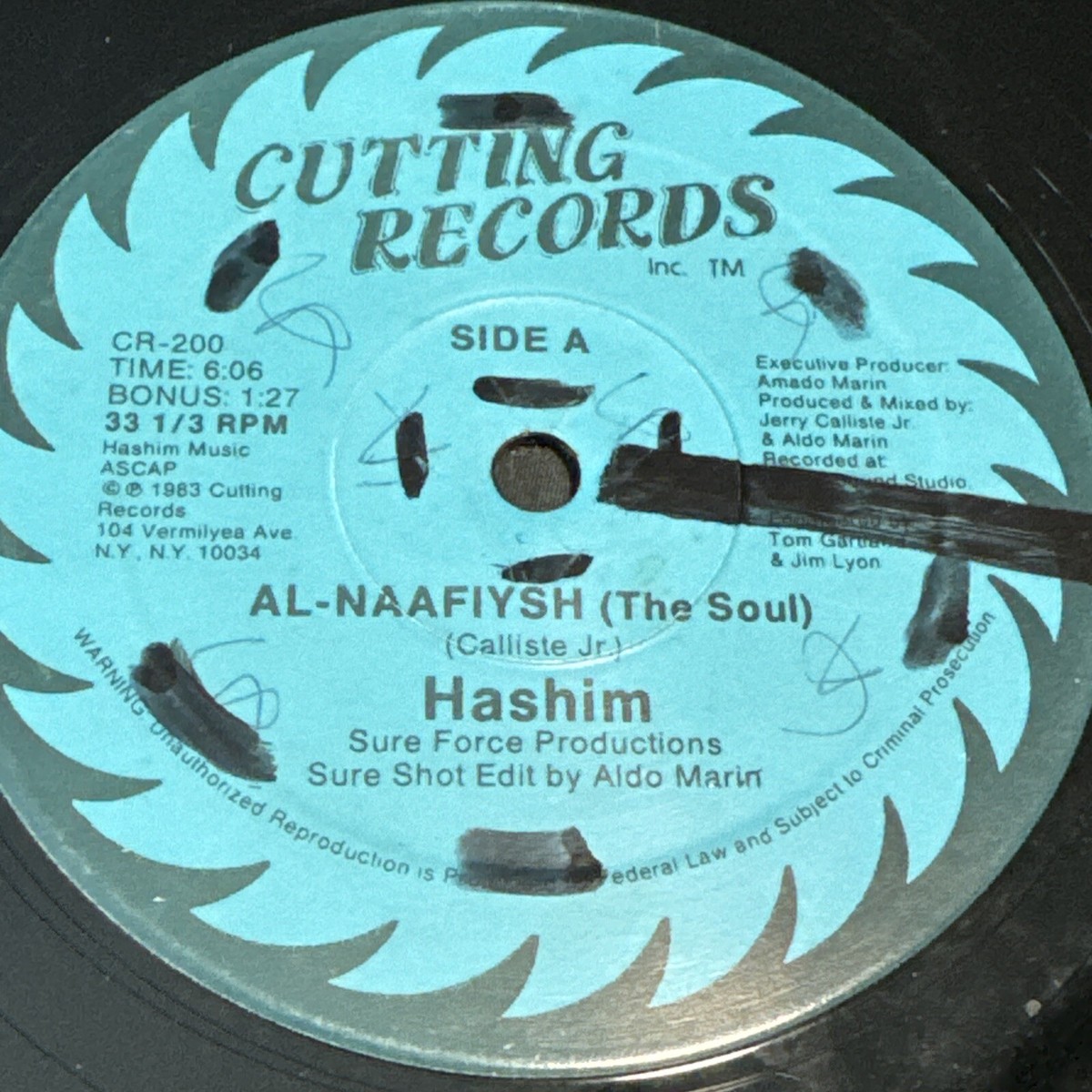 Cutting Records - Hashim- Al-Naafiysh (The Soul) 1983 CR-200 Vinyl