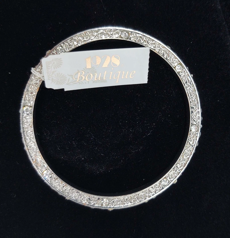 Brazalete de piedras epoxi transparentes tono plata 1928 Foto 3 de 4