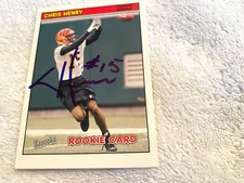 CHRIS HENRY Signed Bengals Football Card