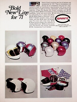 1971 Grant Metalflake Motorcycle Helmet - Vintage Advertisement | eBay