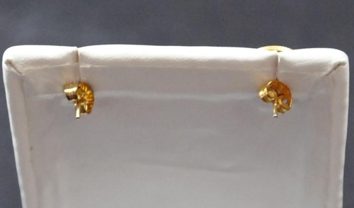 Vintage Pierced Post Pair Earrings Cloisonne Style In Gold Tone Setting - Picture 4 of 8