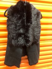 Off 5th Avenue/scoop Nyc, Black Faux Fur Vest, Size Xs, Nwt