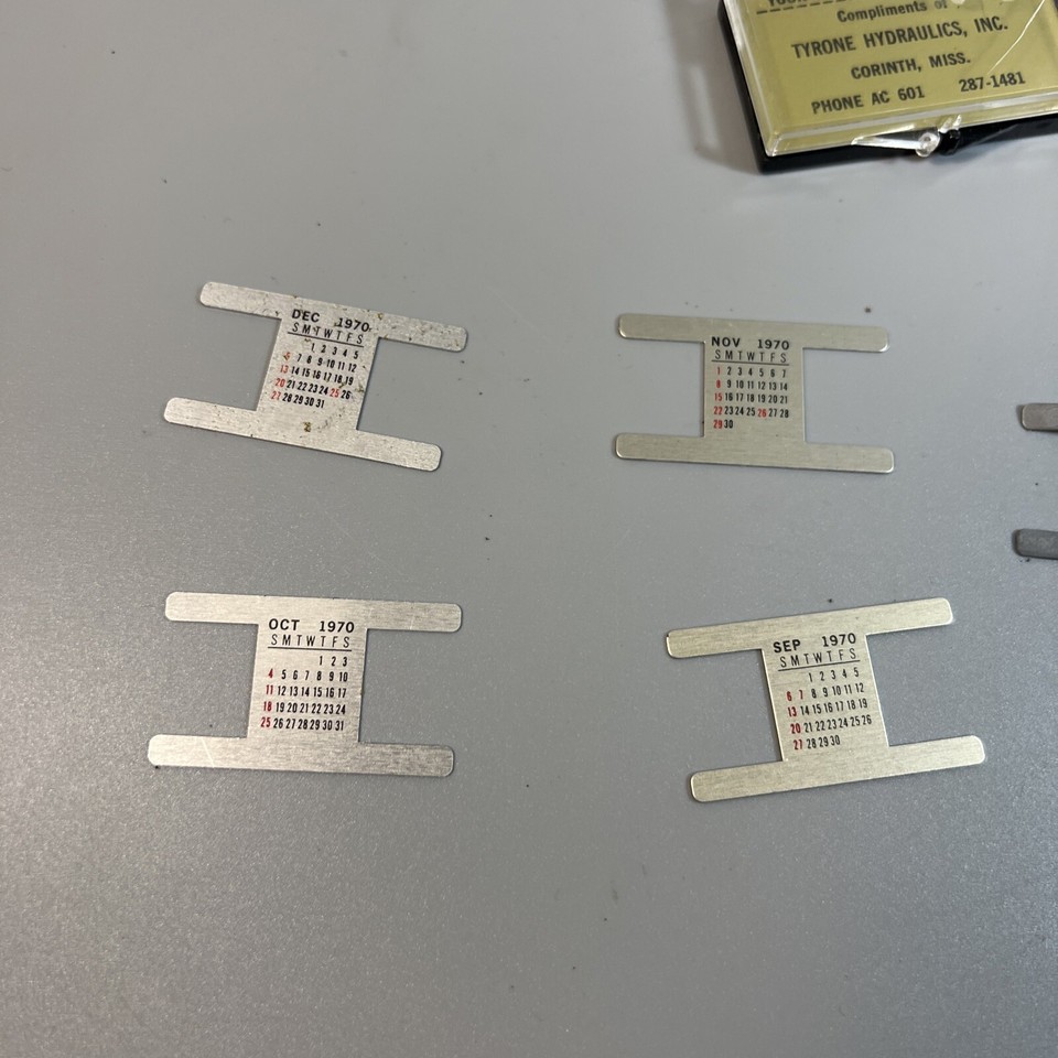 Vintage Tyrone Hydraulics Inc Corinth, Mississippi Watch Band Calendars