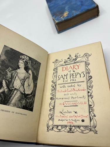 Antique 1889 Diary of Sam Pepys, F.R.S, Complete 6-Volume Set Numerous Portraits - Picture 13 of 16