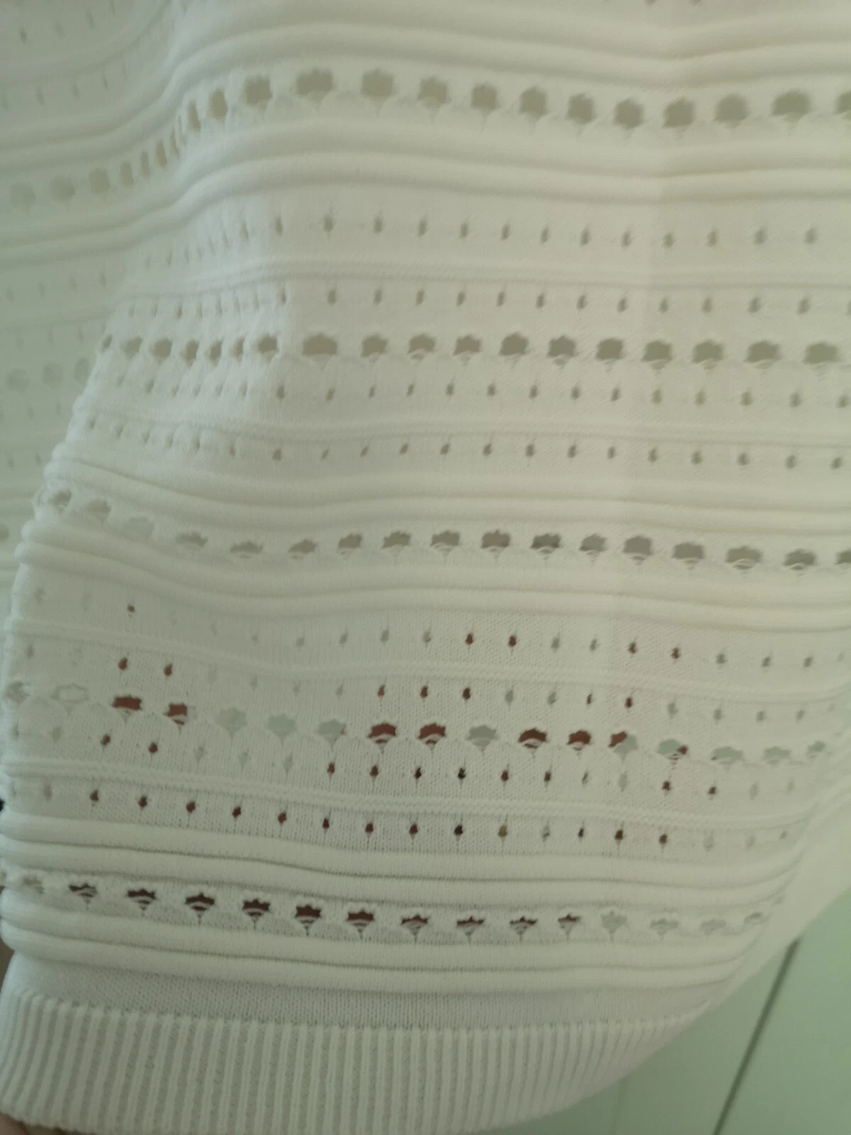 OFF WHITE Abito all'uncinetto bianco nuovo con etichette Zara lavorato a maglia taglia S abito slip sotto