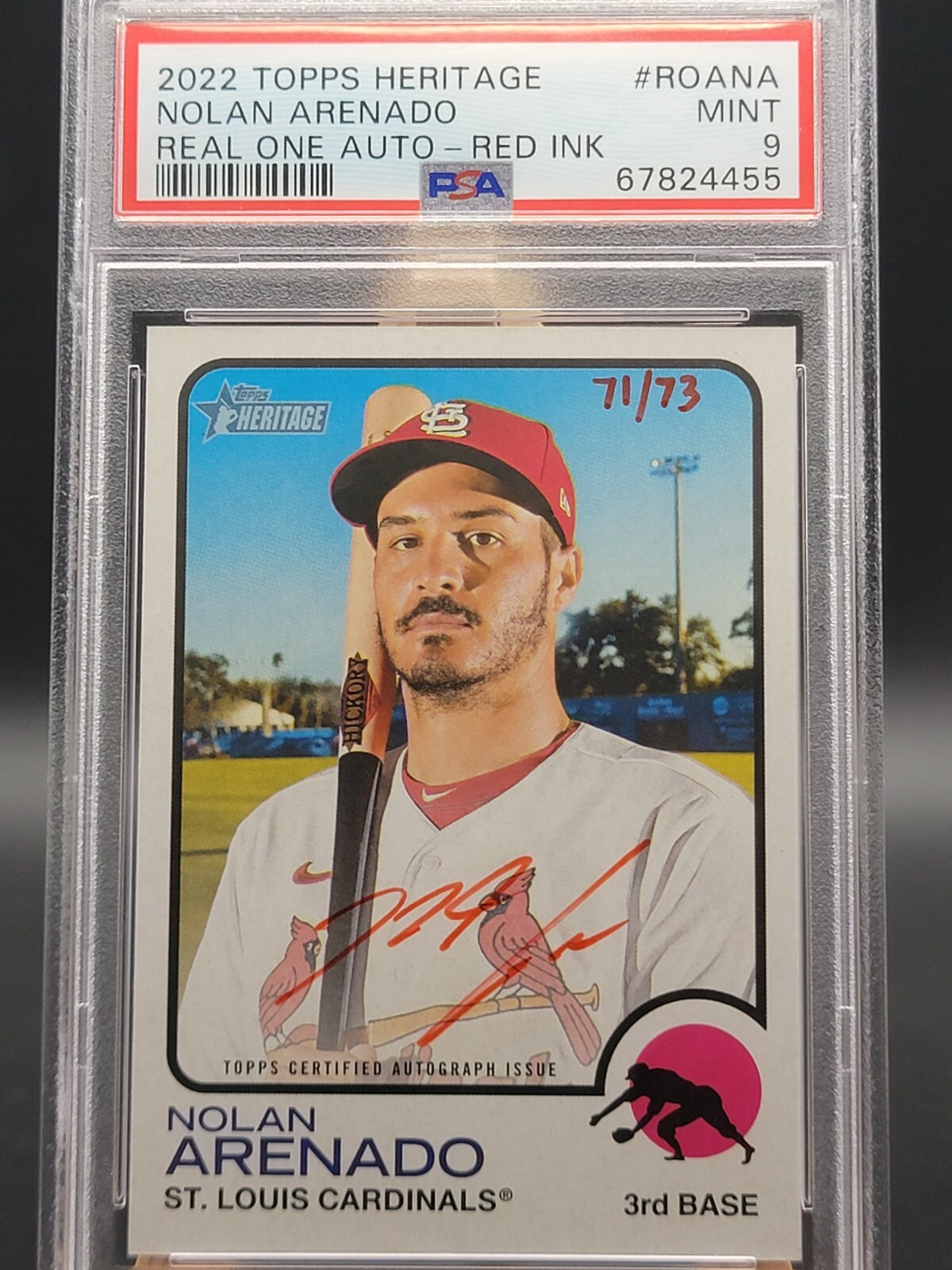 🔥2022 Topps Heritage Real One Auto Nolan Arenado Red Ink /73🔥