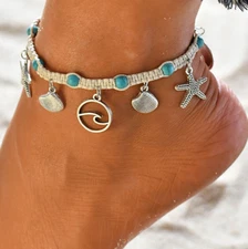 Adjustable Women Girl Sea Star Shell Summer Anklet Beach Sandal Ankle Bracelet