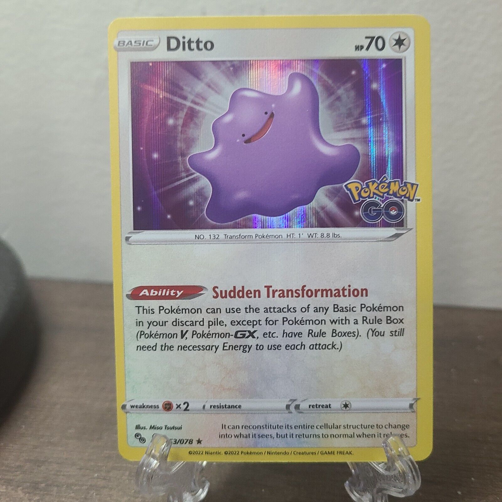 Ditto 053/078 Pokemon GO Pokemon Holo Foil Rare Nice!