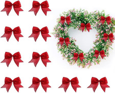 10 Pcs Small Christmas Red Bows for Wreath Ornaments Christmas Tree Decor