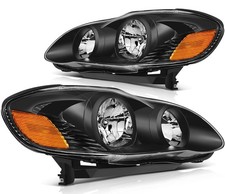 Pair Headlight Assembly Fit For 2003-2008 Toyota For Corolla 1.8l Black Housing