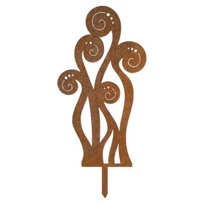 Garden Stake Rusted Iron Plant Support Decorative Stake for Outdoor Landscape