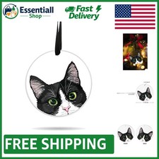Charming Black White Tuxedo Cat Acrylic Ornament - 3 Inches of Holiday Joy