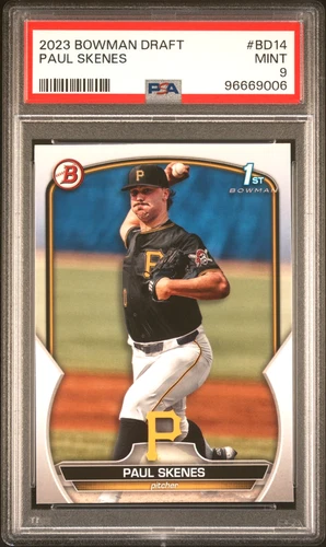 PAUL SKENES 2023 BOWMAN DRAFT ROOKIE RC #BD14 PSA 9 MINT! PIRATES HOT! 96669006