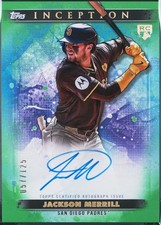 2024 Jackson Merrill Topps Inception Rookie Emerging Stars Green Auto /125 