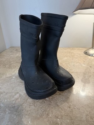 Balenciaga x Crocs HardCrocs Rain Boot Black Rubber Platform Unisex Sz 43 US 10