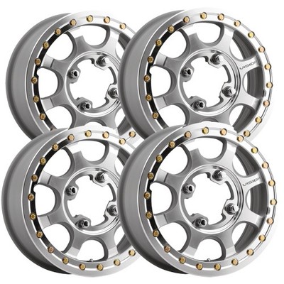 (Set of 4) Vision UTV 351 Flow Beadlock 15x7 4x156 Machined Wheels Rims 15'' Inch