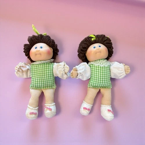 Vintage Two Cabbage Patch Kids Pin-Ups CPK Mini Doll Coleco 1980s Pinups