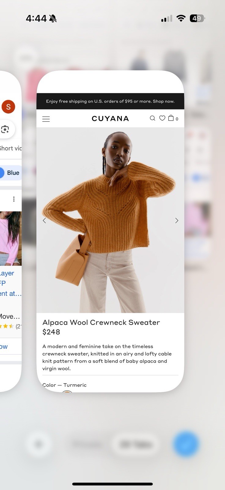 Cuyana Alpaca Wool Crewneck Sweater in Tumeric $248 sold out! Size large image 8