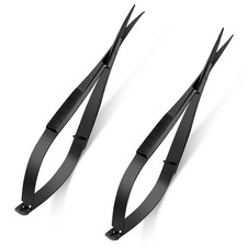 2 PCS 4.7 Inch Black Spring Scissors, 2 Styles, Curved Tip, Sewing, Embroidery