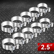 10Pcs 2.5" T409 Stainless Steel Narrow Band Muffler Exhaust Pipe Clamp Sleeves