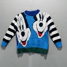 Vtg 90s Mickey Mouse Minnie Mouse Disney Sweater Blue Kids XL/Adult S No Sz Tag