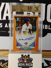 Max Pentecost 2014 Bowman Chrome 1st Orange Refractor Auto 23/25 BGS 9.5/10