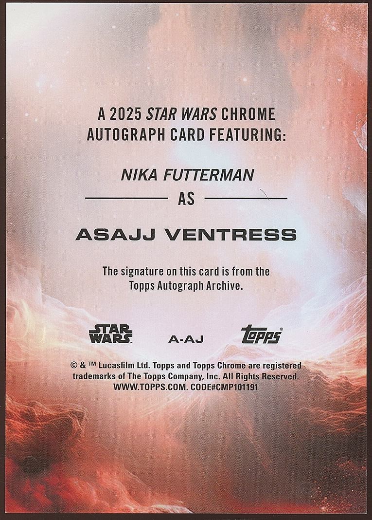 Nikia Futterman as Asajj Ventress Topps Chrome Auto Autograph Star